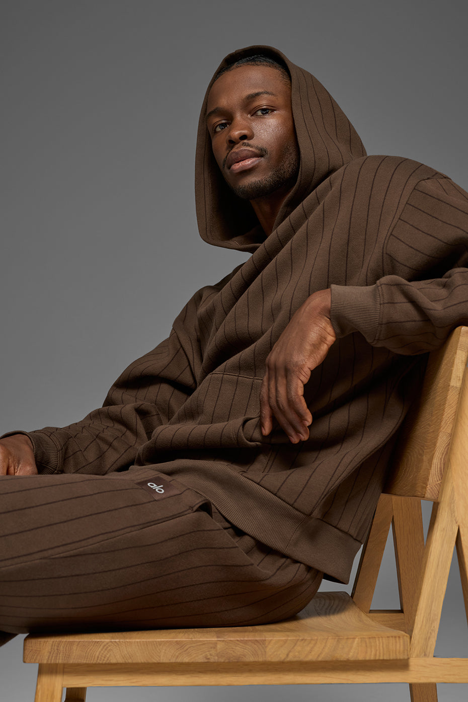 Pinstripe Hoodie - Espresso Pinstripe — photo 4