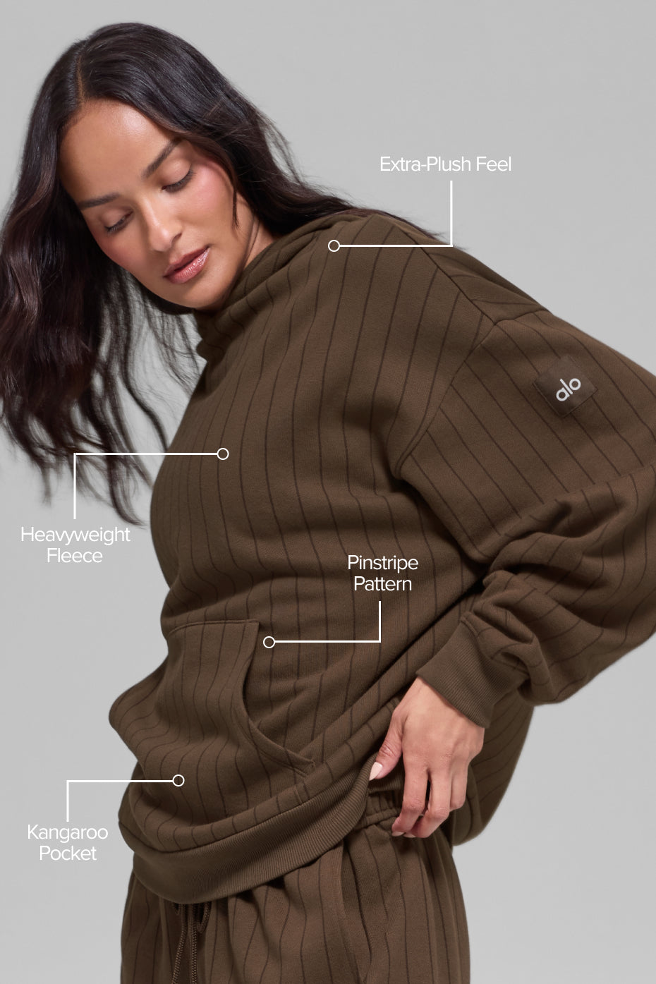Pinstripe Hoodie - Espresso Pinstripe — photo 2
