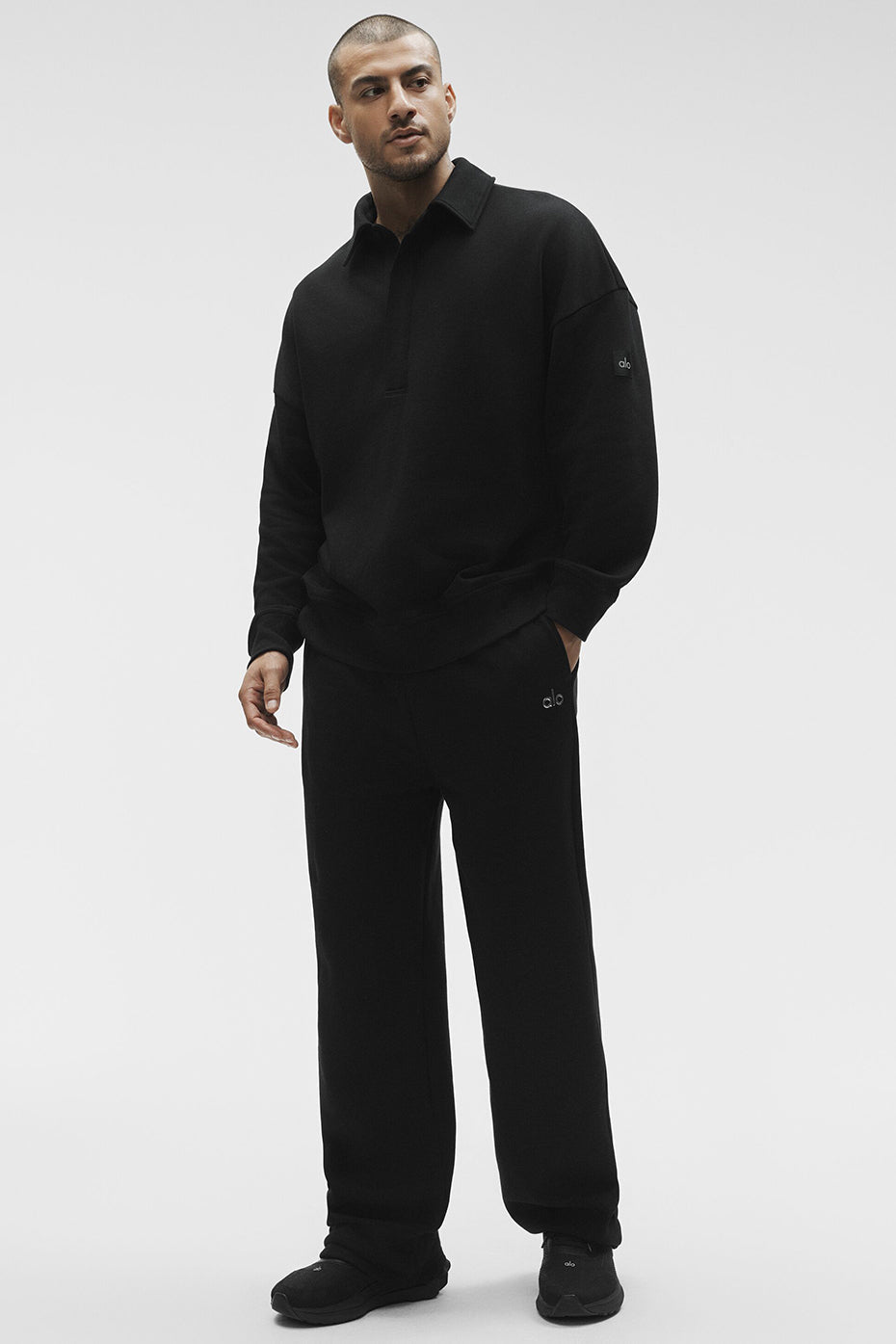 Take It Easy Long Sleeve Henley Pullover - Black — photo 5