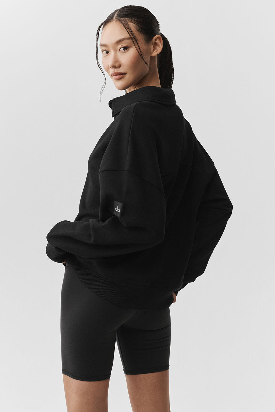 Take It Easy Long Sleeve Henley Pullover - Black — photo 3