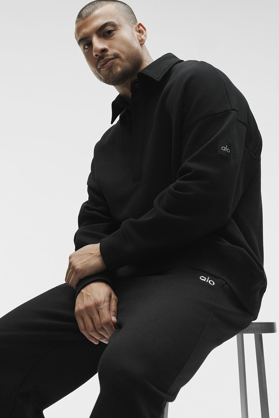 Take It Easy Long Sleeve Henley Pullover - Black — photo 4