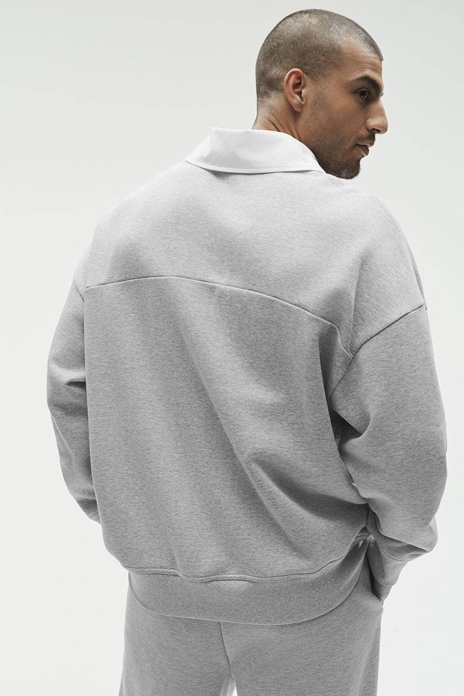 Take It Easy Long Sleeve Henley Pullover - Athletic Heather Grey/White — photo 4