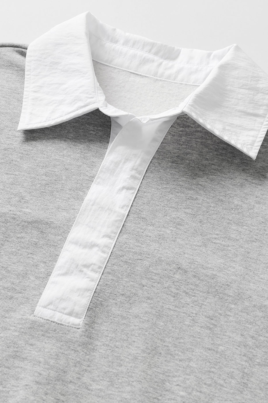 Take It Easy Long Sleeve Henley Pullover - Athletic Heather Grey/White — photo 6