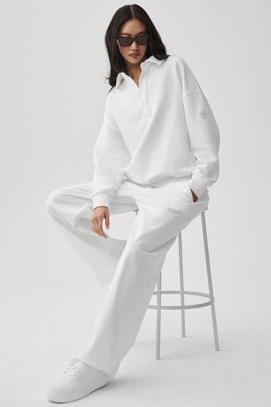 Take It Easy Long Sleeve Henley Pullover - White — photo 6