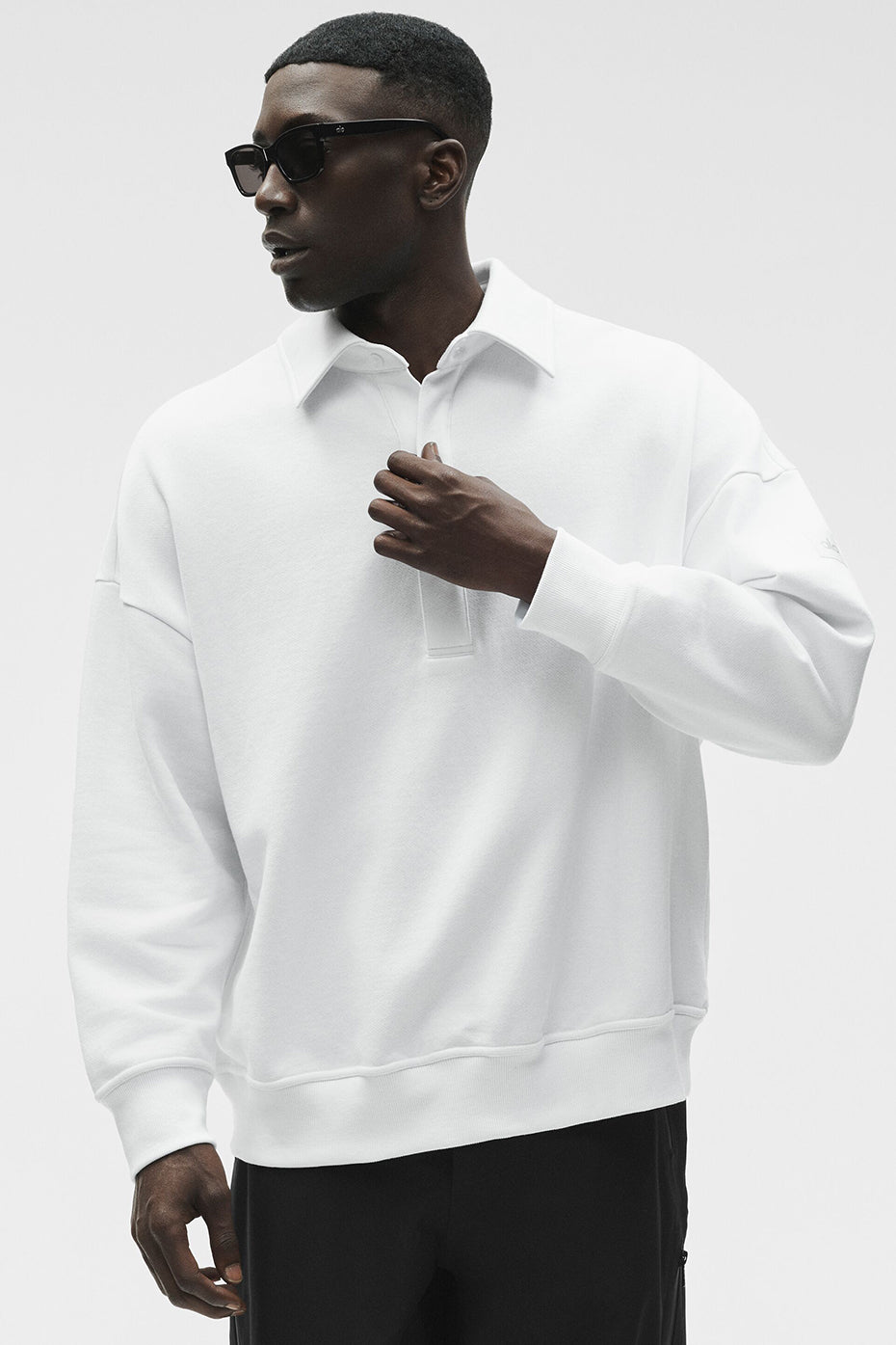 Take It Easy Long Sleeve Henley Pullover - White — photo 1
