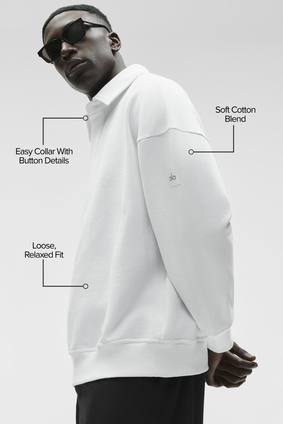 Take It Easy Long Sleeve Henley Pullover - White — photo 2