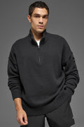 Wool Cashmere New Class 1/4 Zip Pullover - Black — photo 1