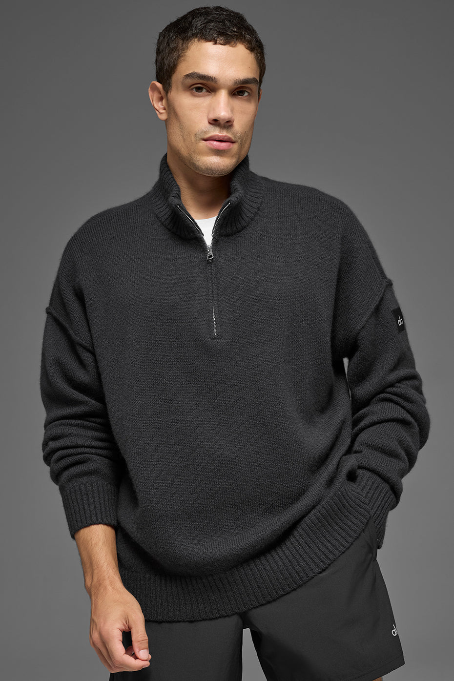 Wool Cashmere New Class 1/4 Zip Pullover - Black — photo 1