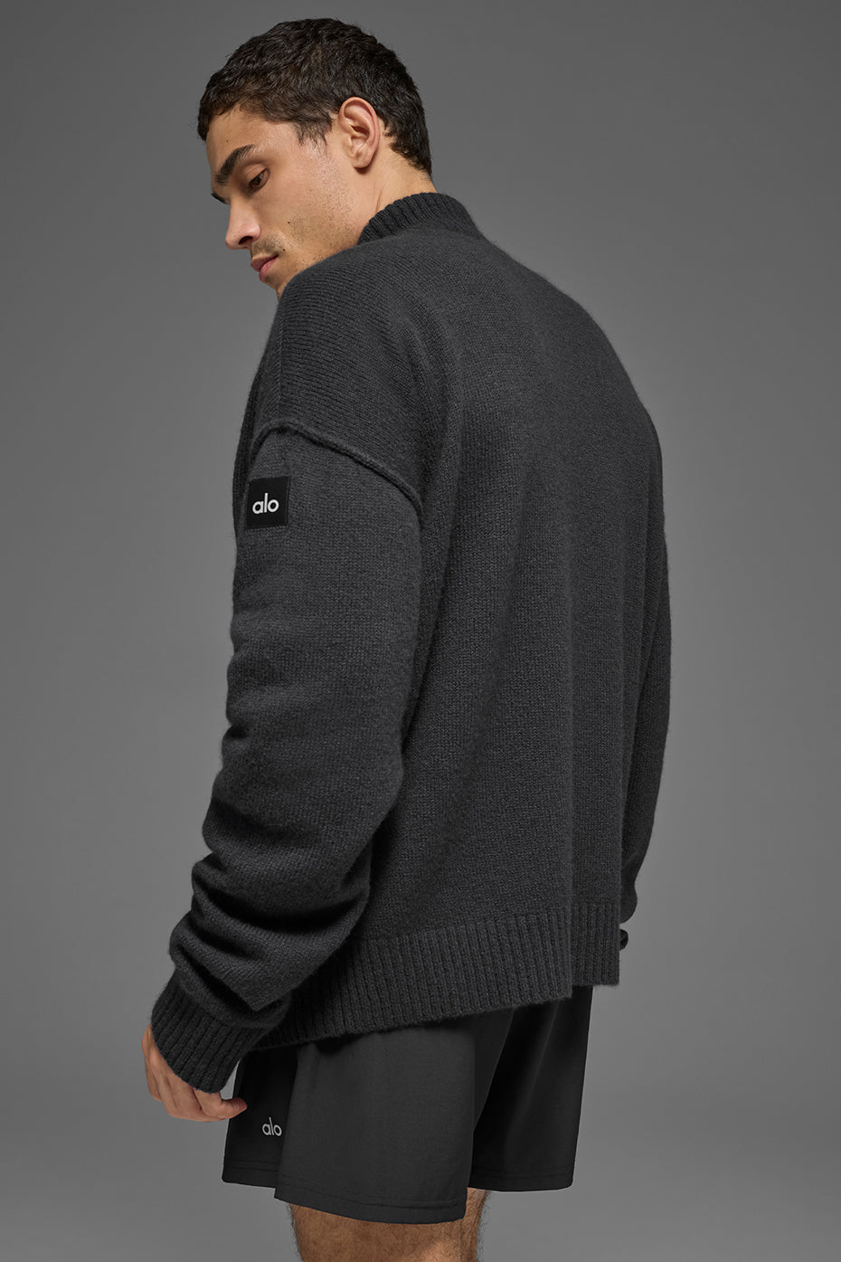 Wool Cashmere New Class 1/4 Zip Pullover - Black — photo 3