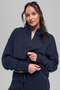 Wool Cashmere New Class 1/4 Zip Pullover - Navy — photo 1