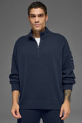 Wool Cashmere New Class 1/4 Zip Pullover - Navy — photo 1