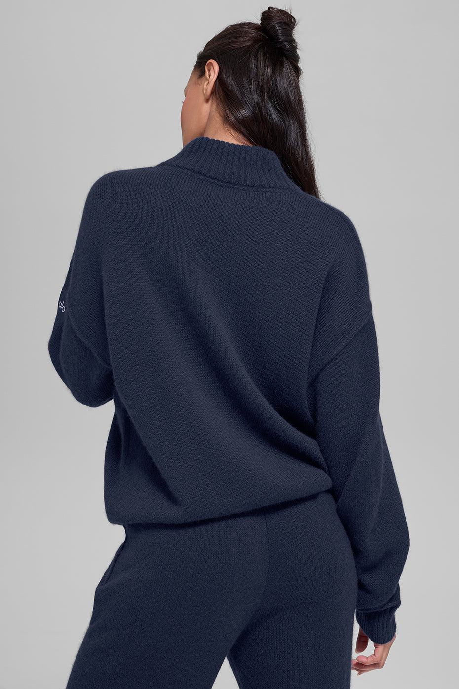 Wool Cashmere New Class 1/4 Zip Pullover - Navy — photo 3