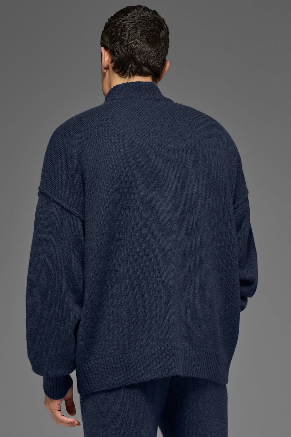 Wool Cashmere New Class 1/4 Zip Pullover - Navy — photo 3