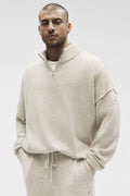 Wool Cashmere New Class 1/4 Zip Pullover - Oatmeal Heather — photo 1