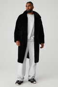 Oversized Faux Fur Trench - Black — photo 1