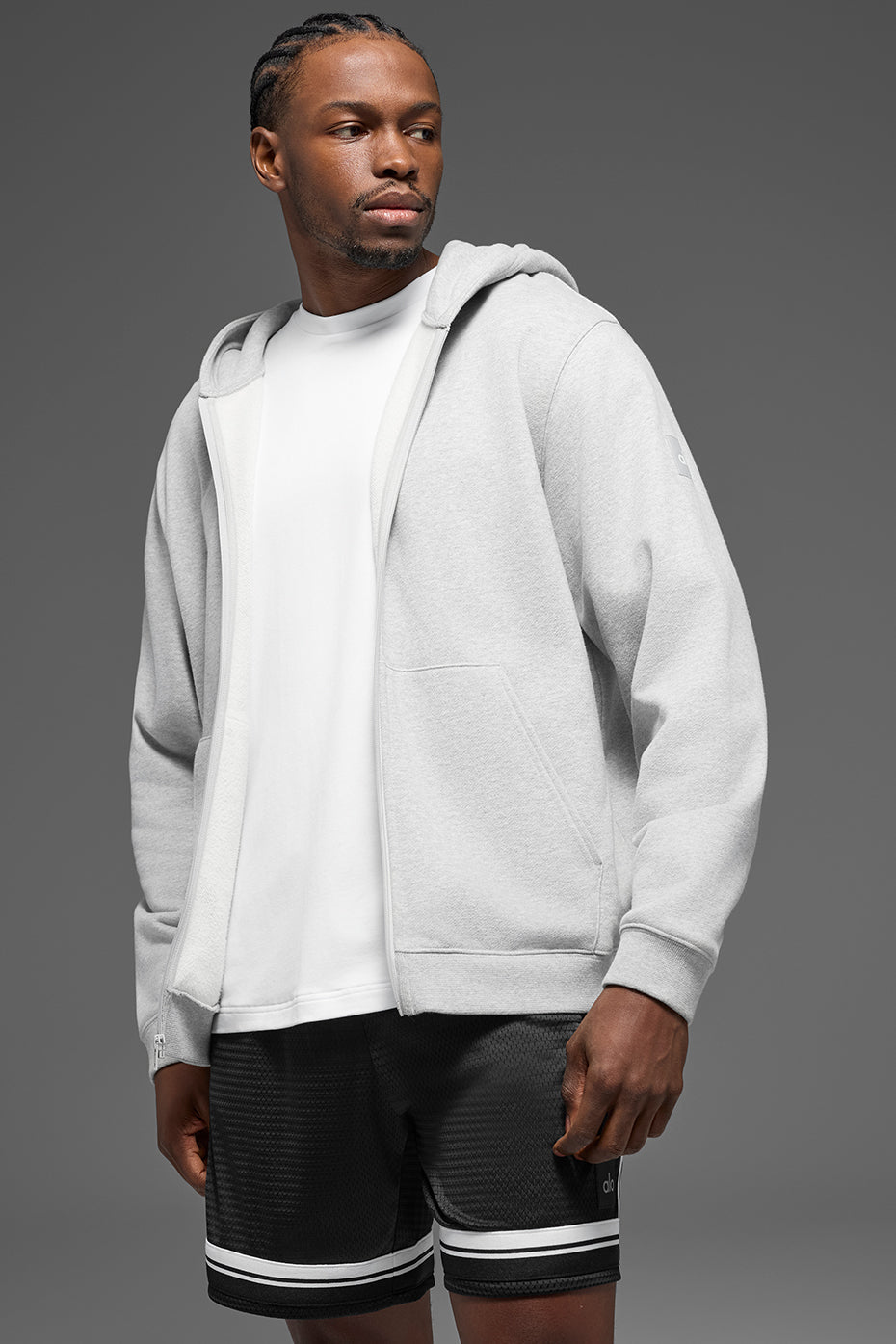 Renown Heavy Weight Full Zip Hoodie - Athletic Heather Grey — photo 1
