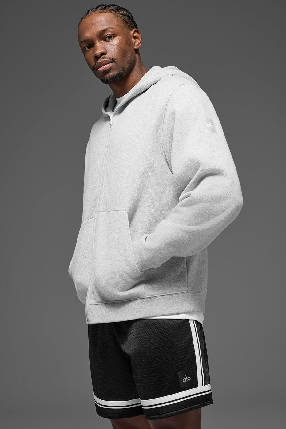 Renown Heavy Weight Full Zip Hoodie - Athletic Heather Grey — photo 4
