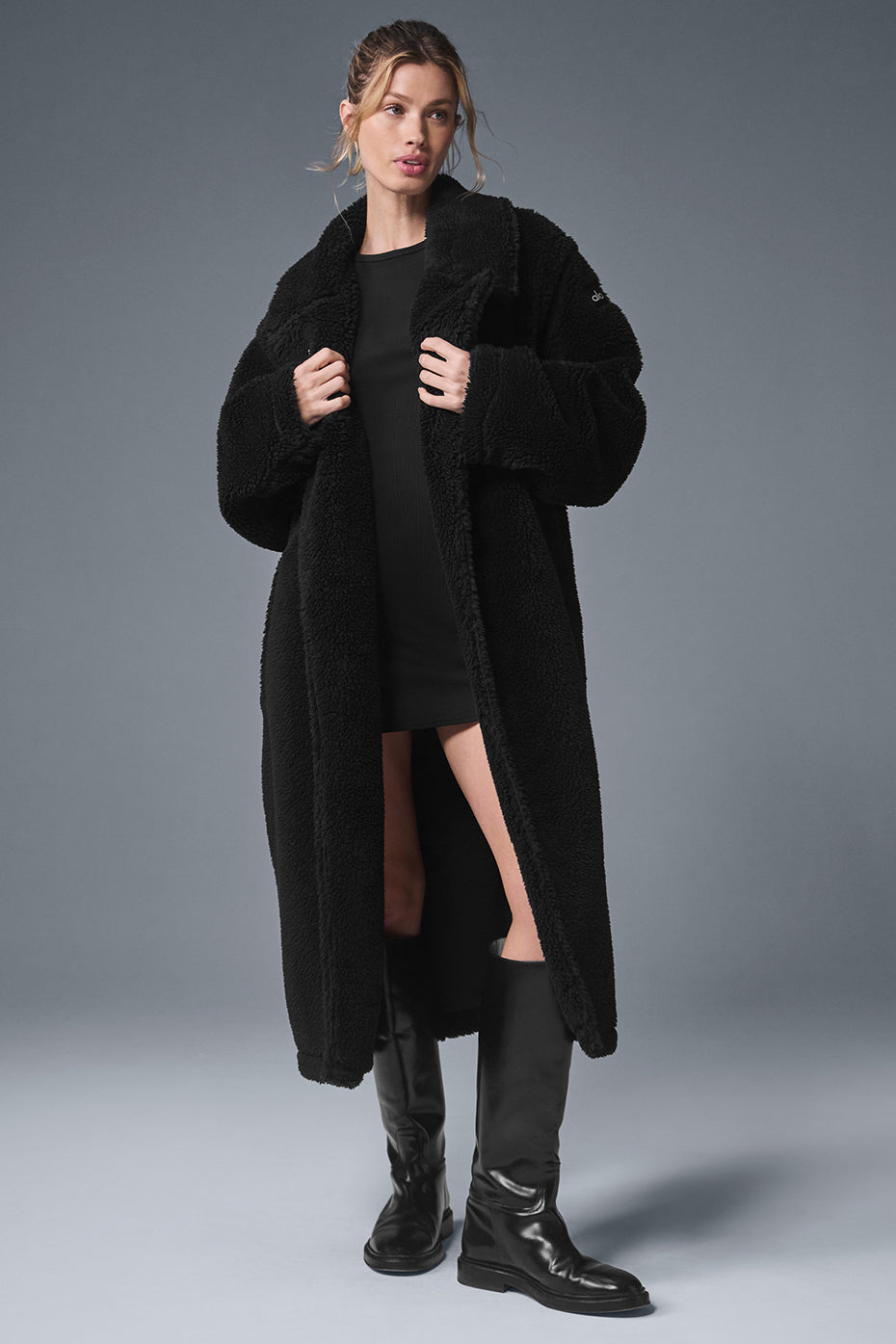 Oversized Sherpa Trench - Black — photo 1