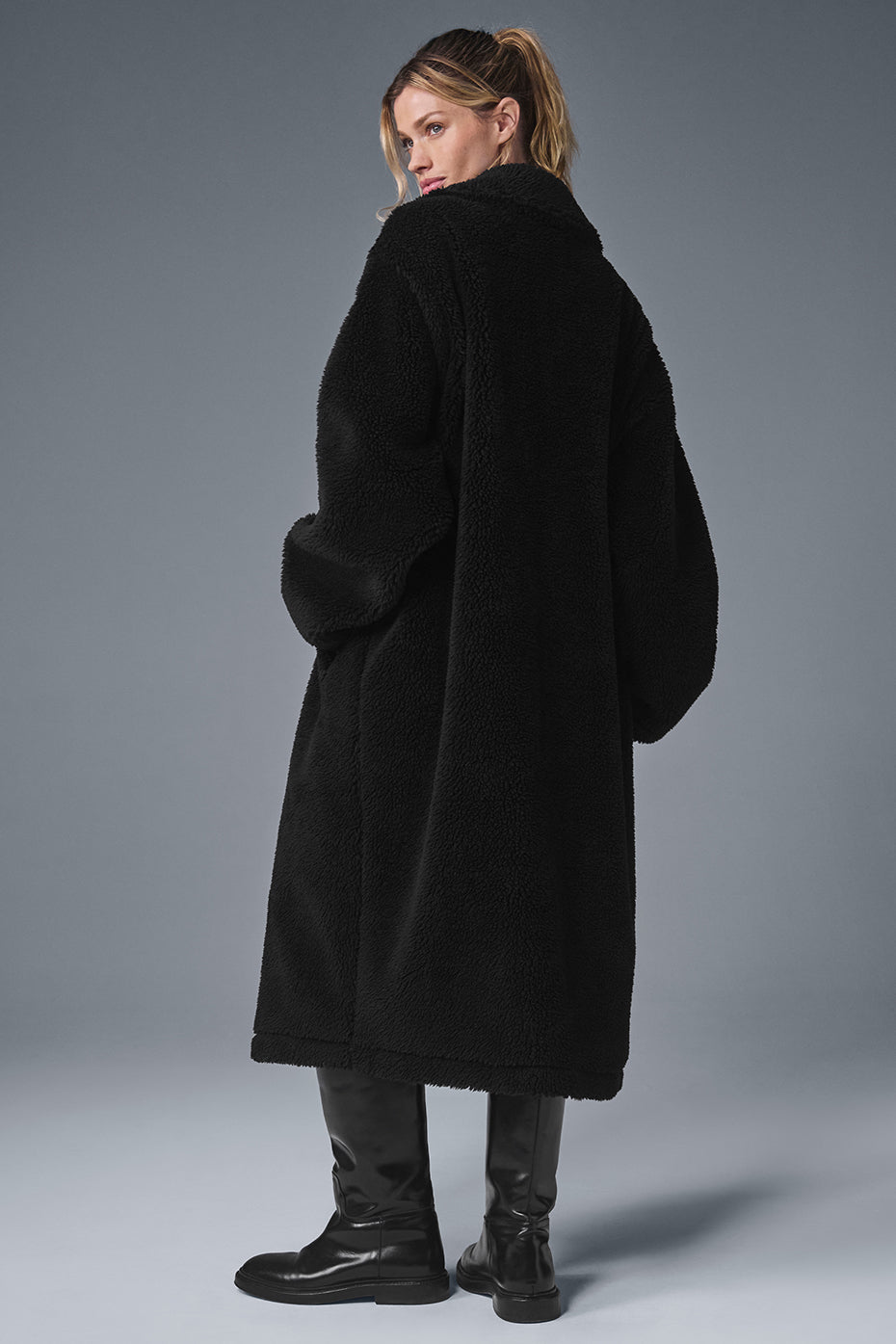 Oversized Sherpa Trench - Black — photo 2