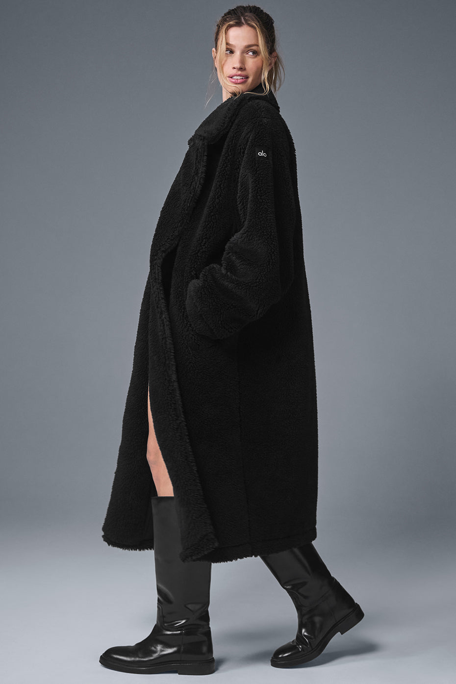 Oversized Sherpa Trench - Black — photo 3