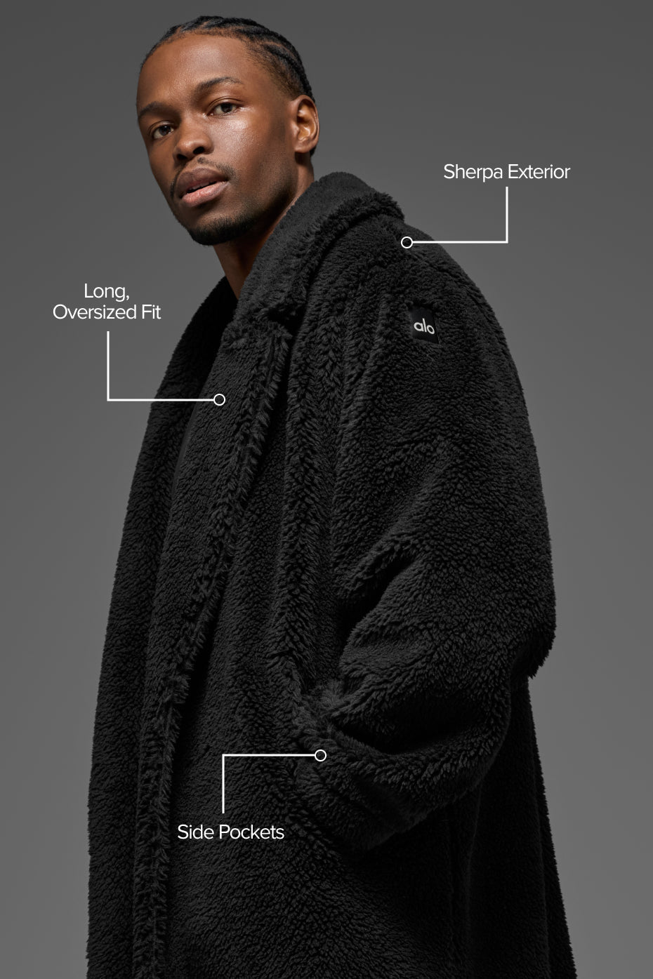Oversized Sherpa Trench - Black — photo 2