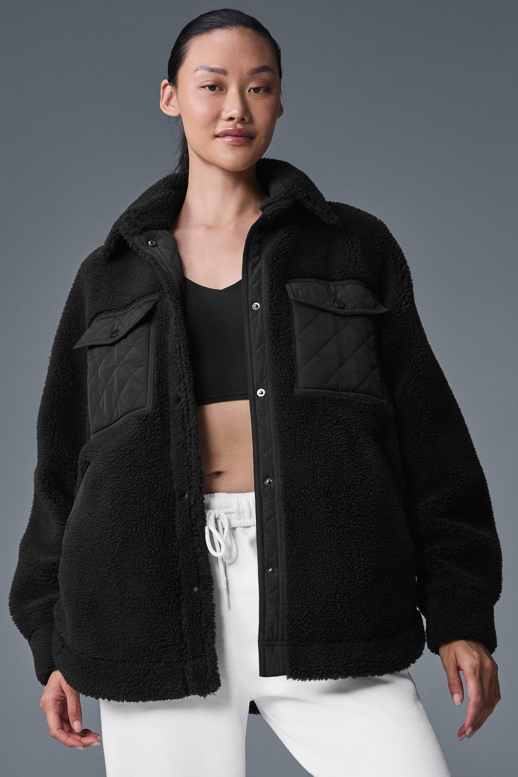 Sherpa Edge Shacket - Black — photo 1