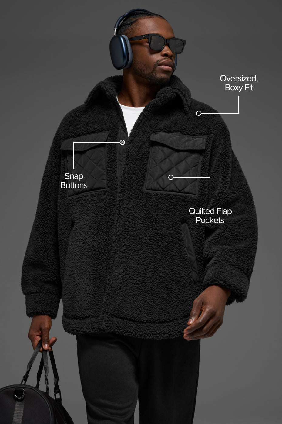 Sherpa Edge Shacket - Black — photo 2