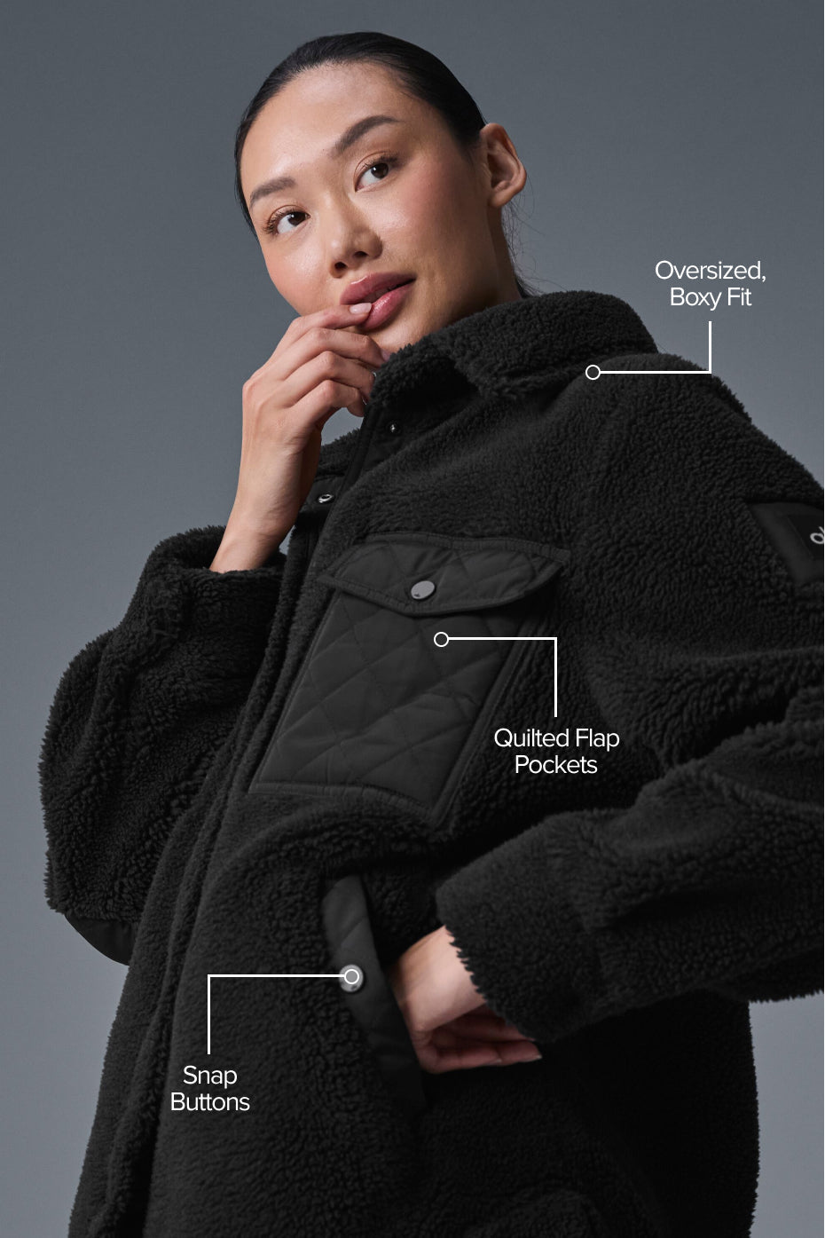 Sherpa Edge Shacket - Black — photo 2