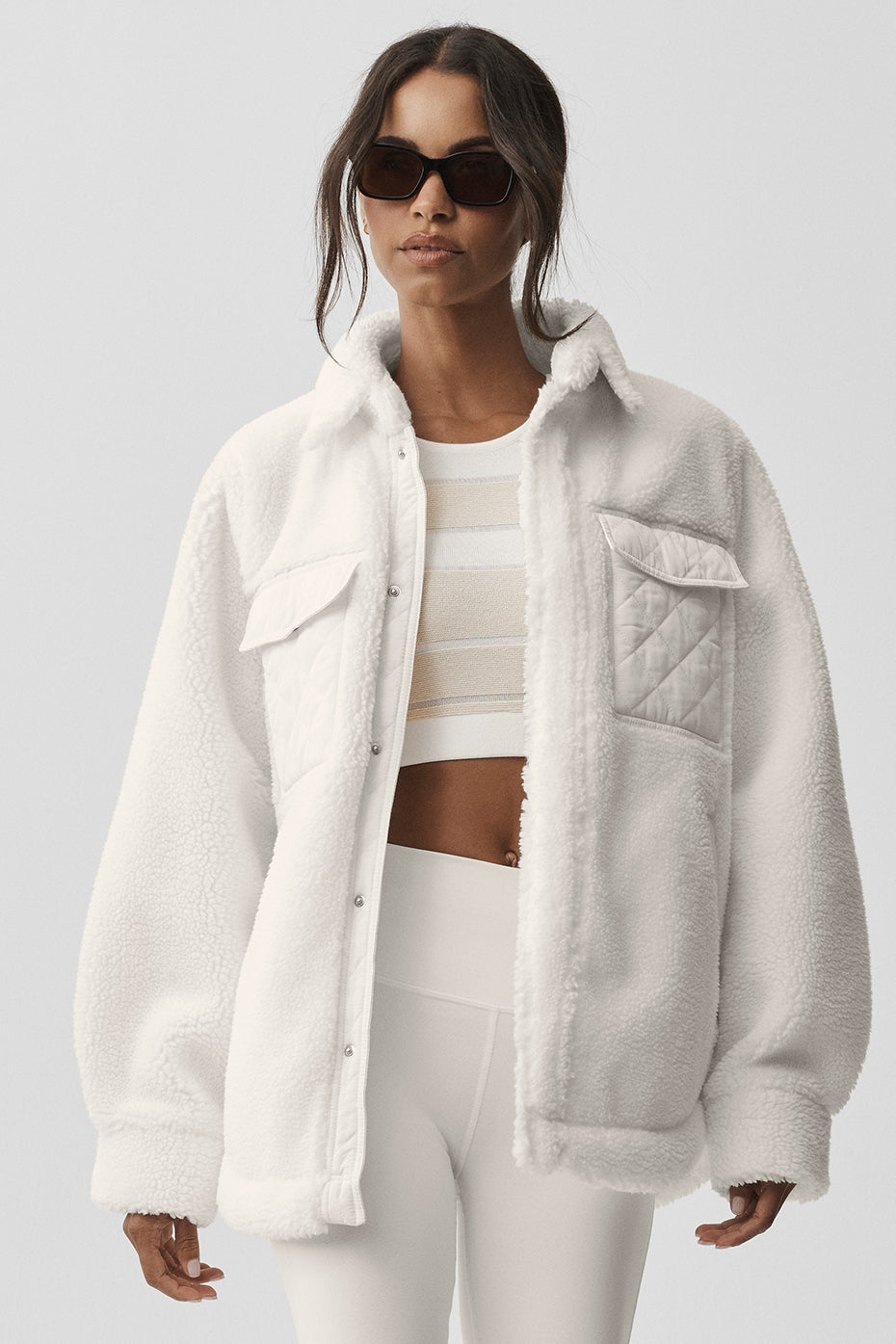 Sherpa Edge Shacket - Ivory — photo 1