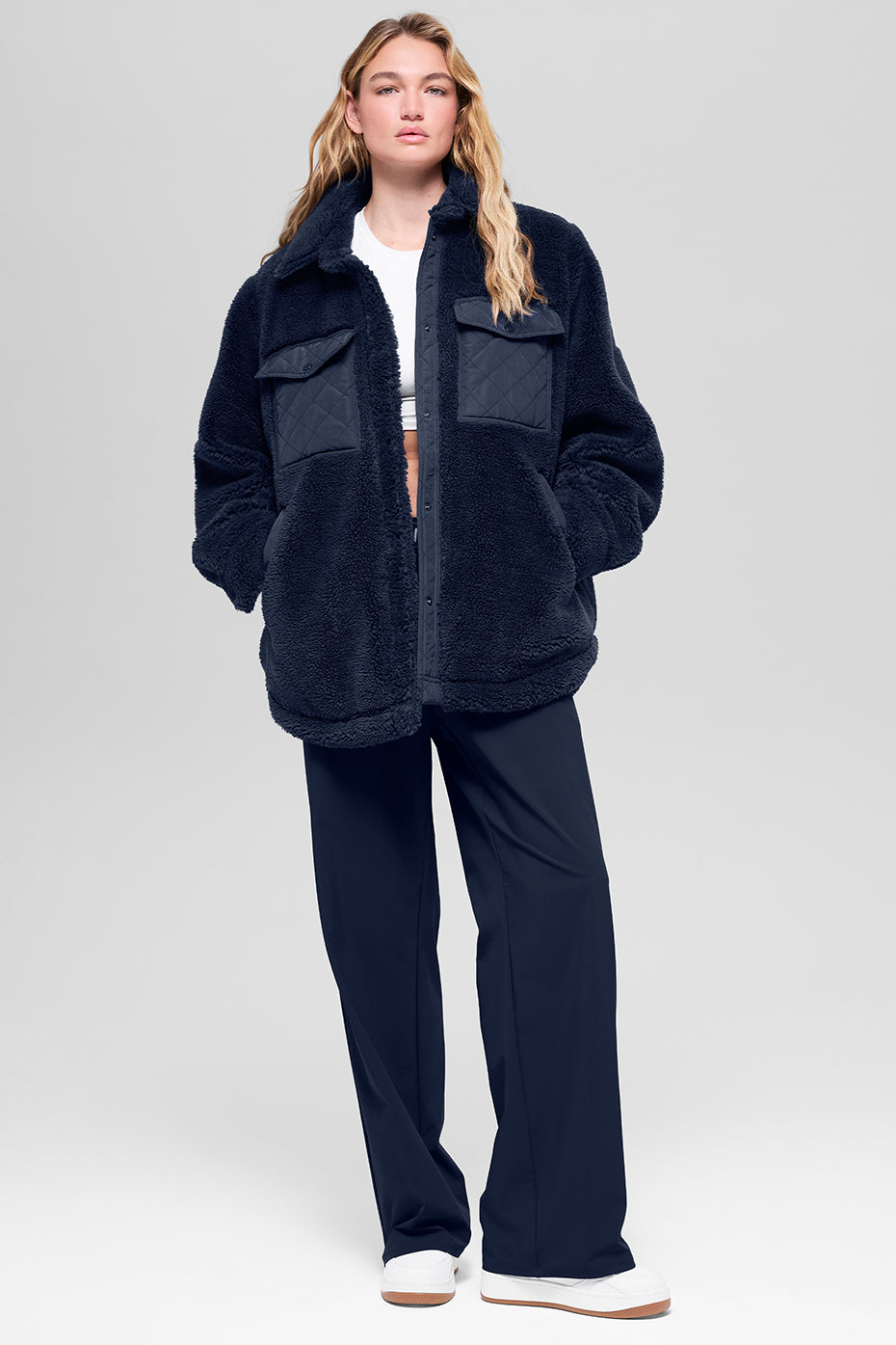 Sherpa Edge Shacket - Navy — photo 4