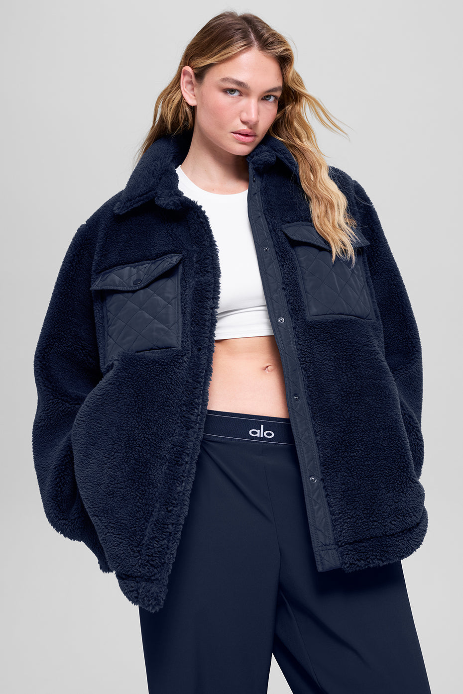 Sherpa Edge Shacket - Navy — photo 1