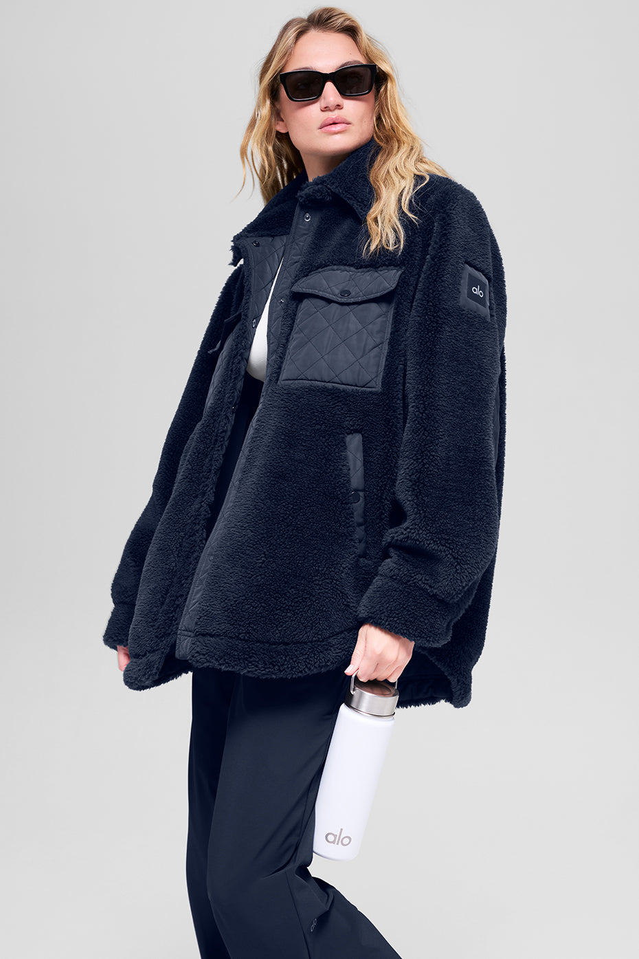 Sherpa Edge Shacket - Navy — photo 5