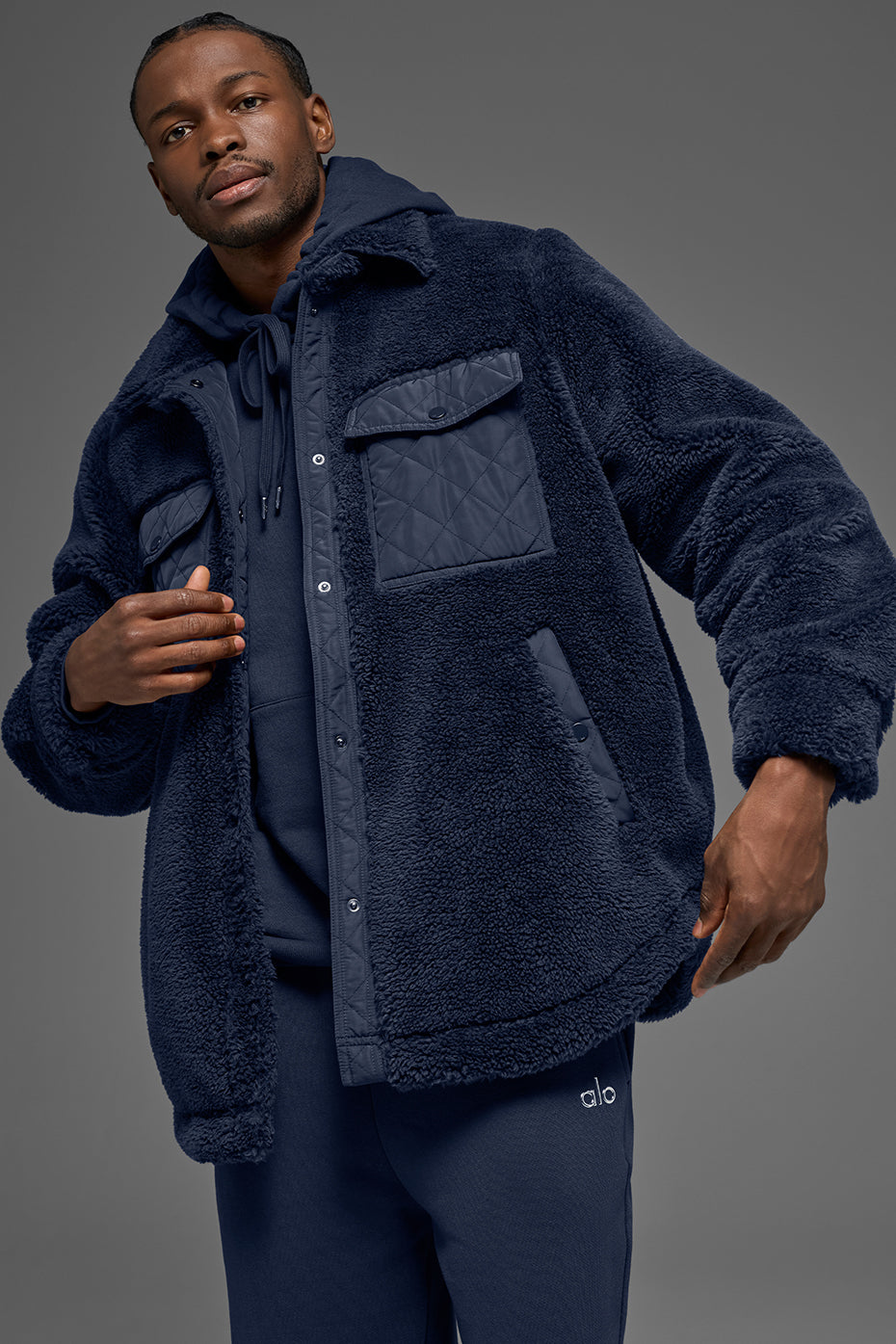 Sherpa Edge Shacket - Navy — photo 3