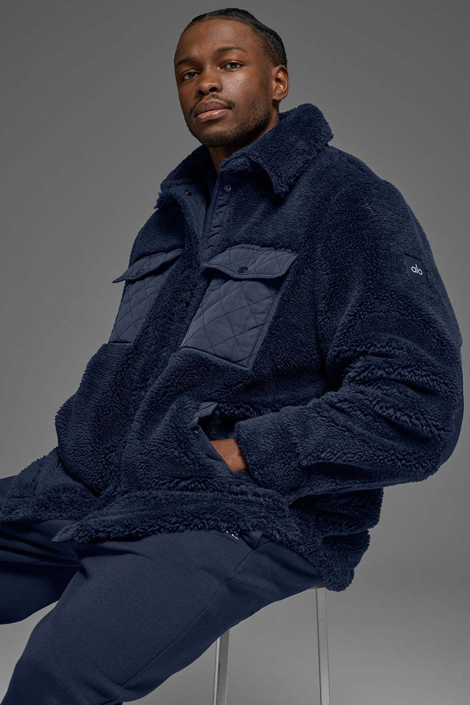 Sherpa Edge Shacket - Navy — photo 1