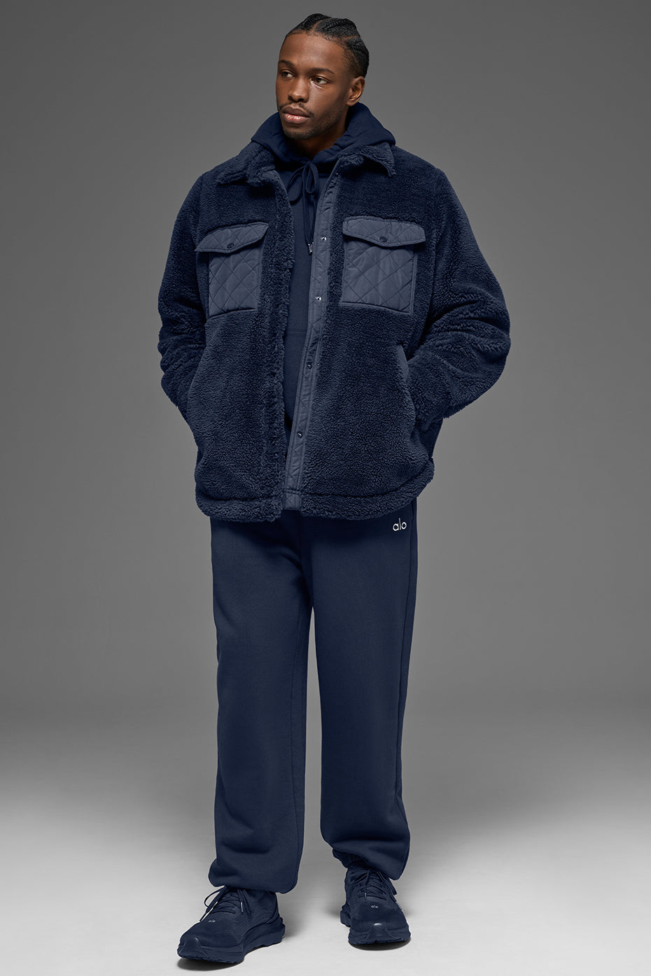 Sherpa Edge Shacket - Navy — photo 5