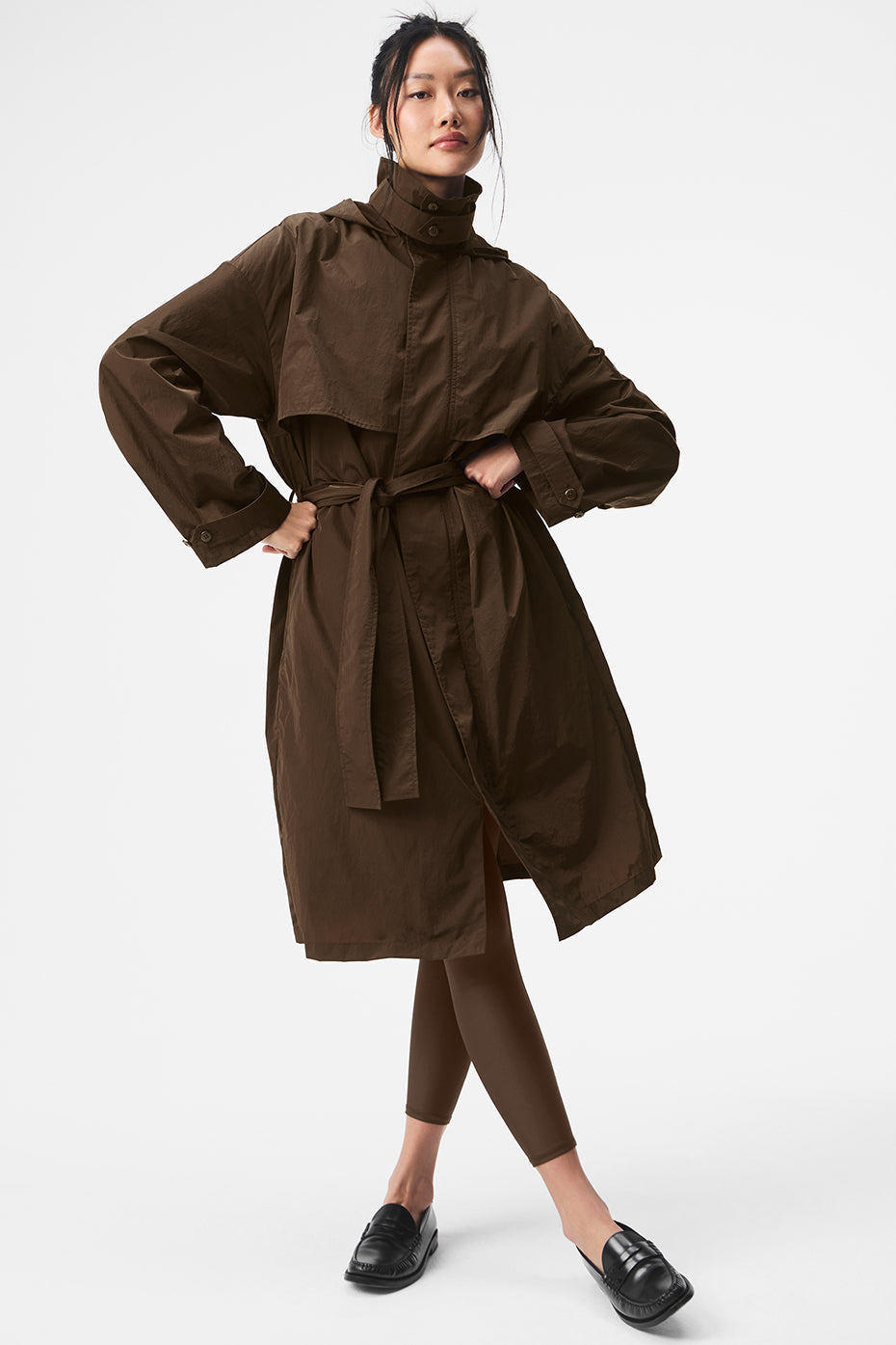 Crinkle On The Move Trench - Espresso — photo 1