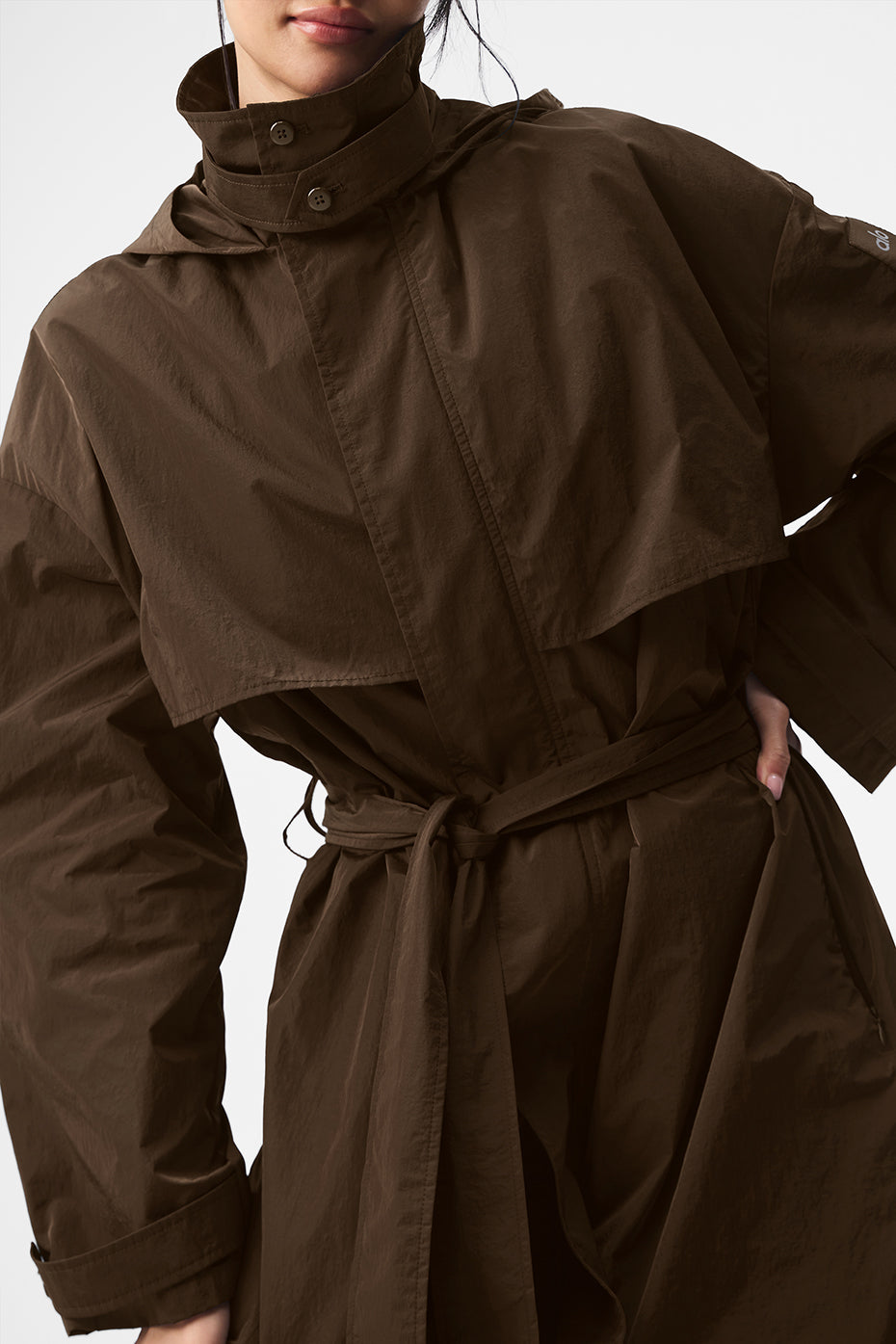Crinkle On The Move Trench - Espresso — photo 2