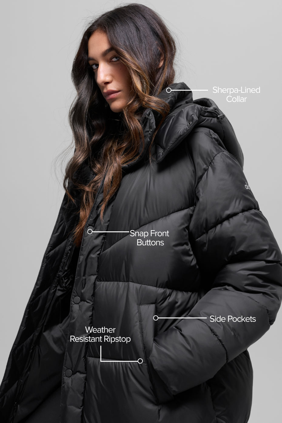 Gold Rush Puffer Trench - Black — photo 2