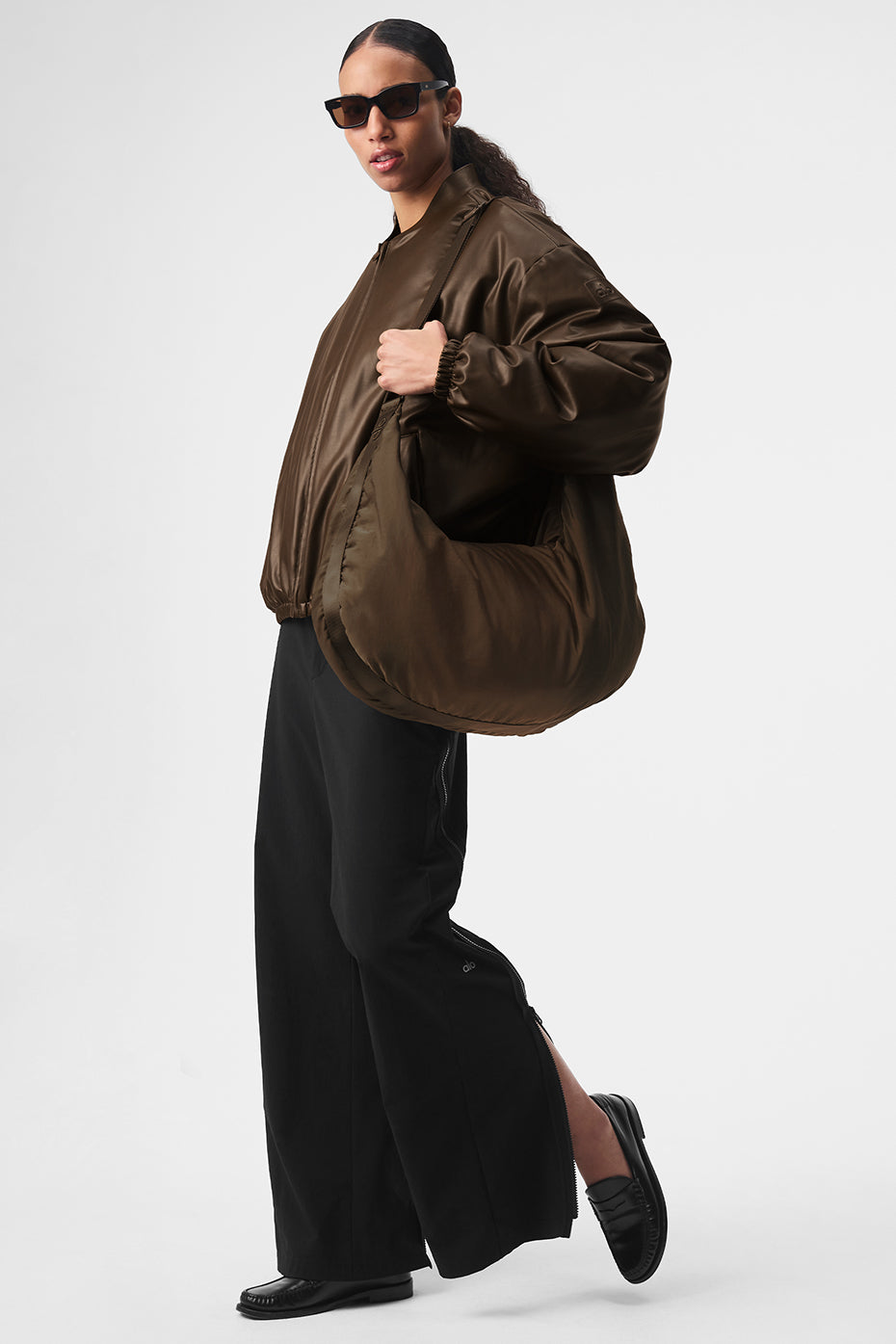 Faux Leather Premier Bomber - Espresso — photo 5