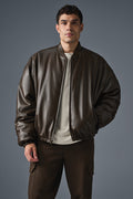 Faux Leather Premier Bomber - Espresso — photo 1