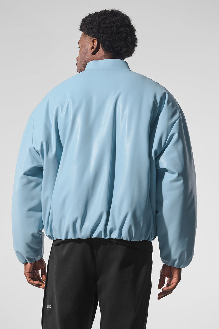 Faux Leather Premier Bomber - Celestial Blue — photo 2