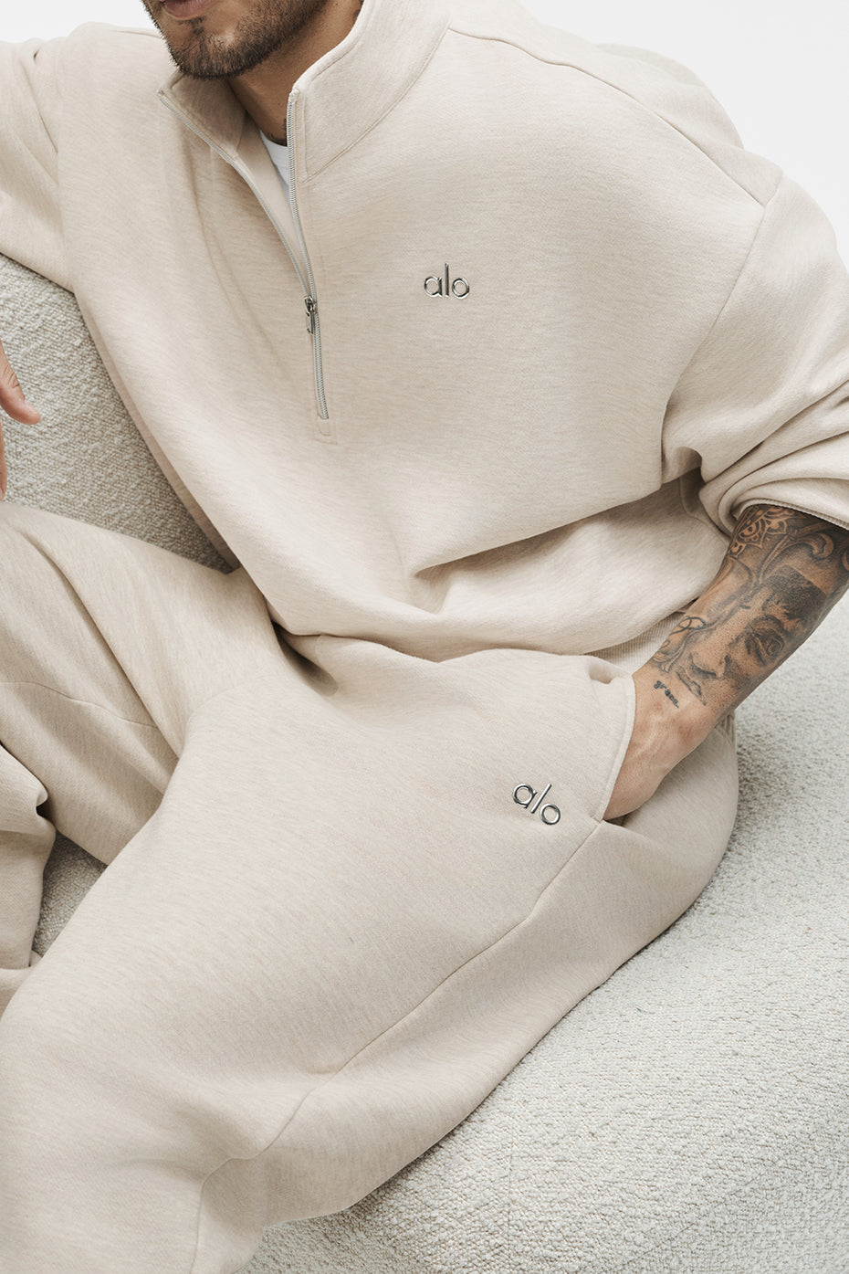 Accolade Straight Leg Sweatpant - Oatmeal Heather — photo 3