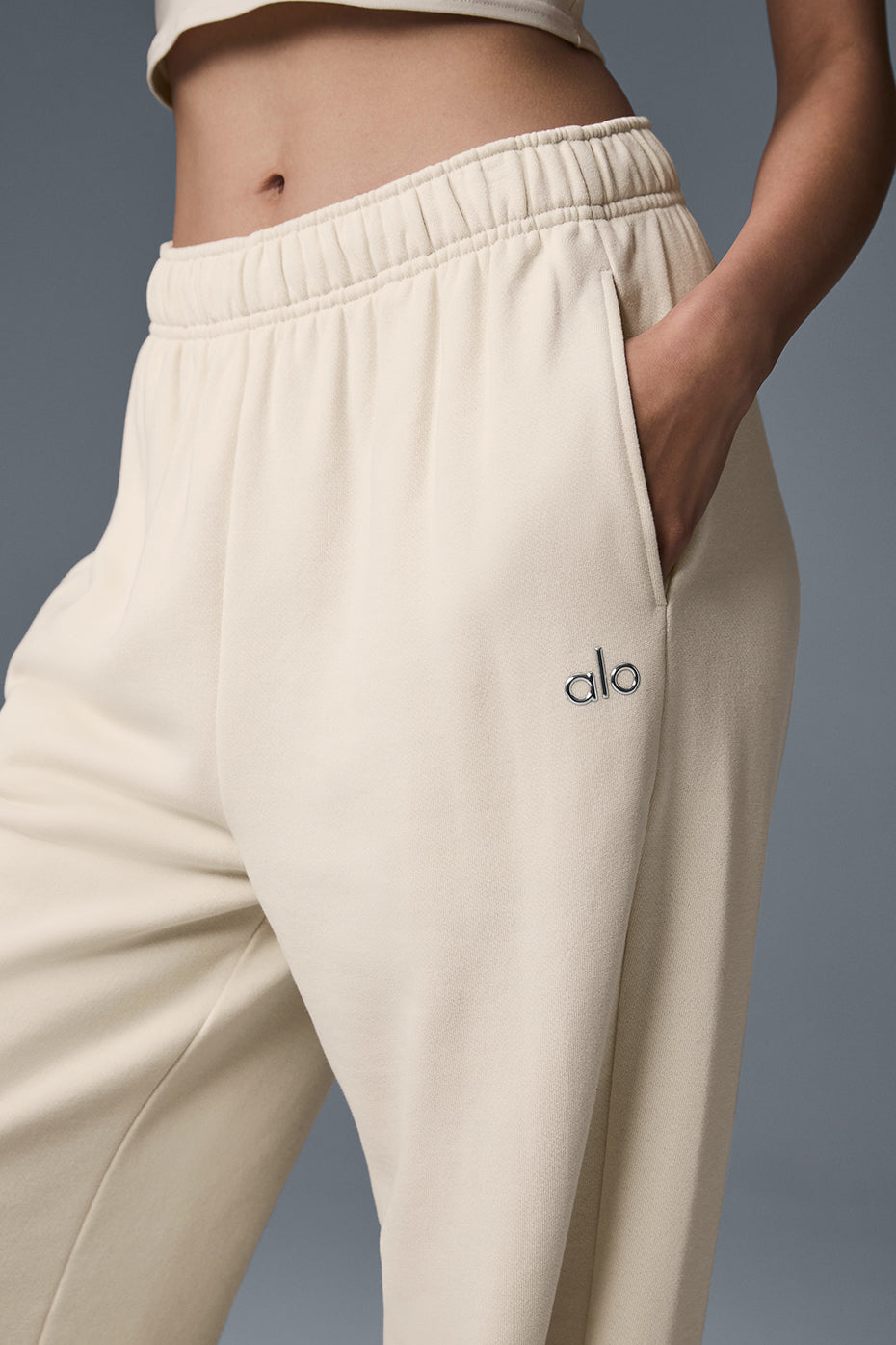 Accolade Straight Leg Sweatpant - Oat Milk — photo 3