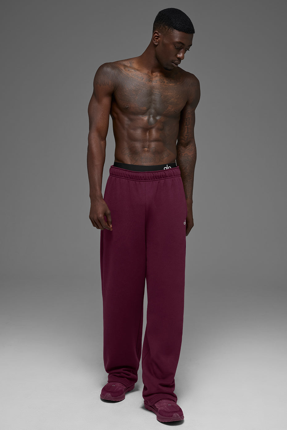 Accolade Straight Leg Sweatpant - Burgundy — photo 5