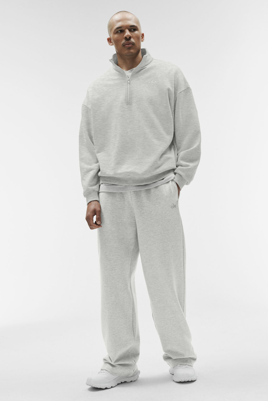 Accolade Straight Leg Sweatpant - White Heather — photo 4