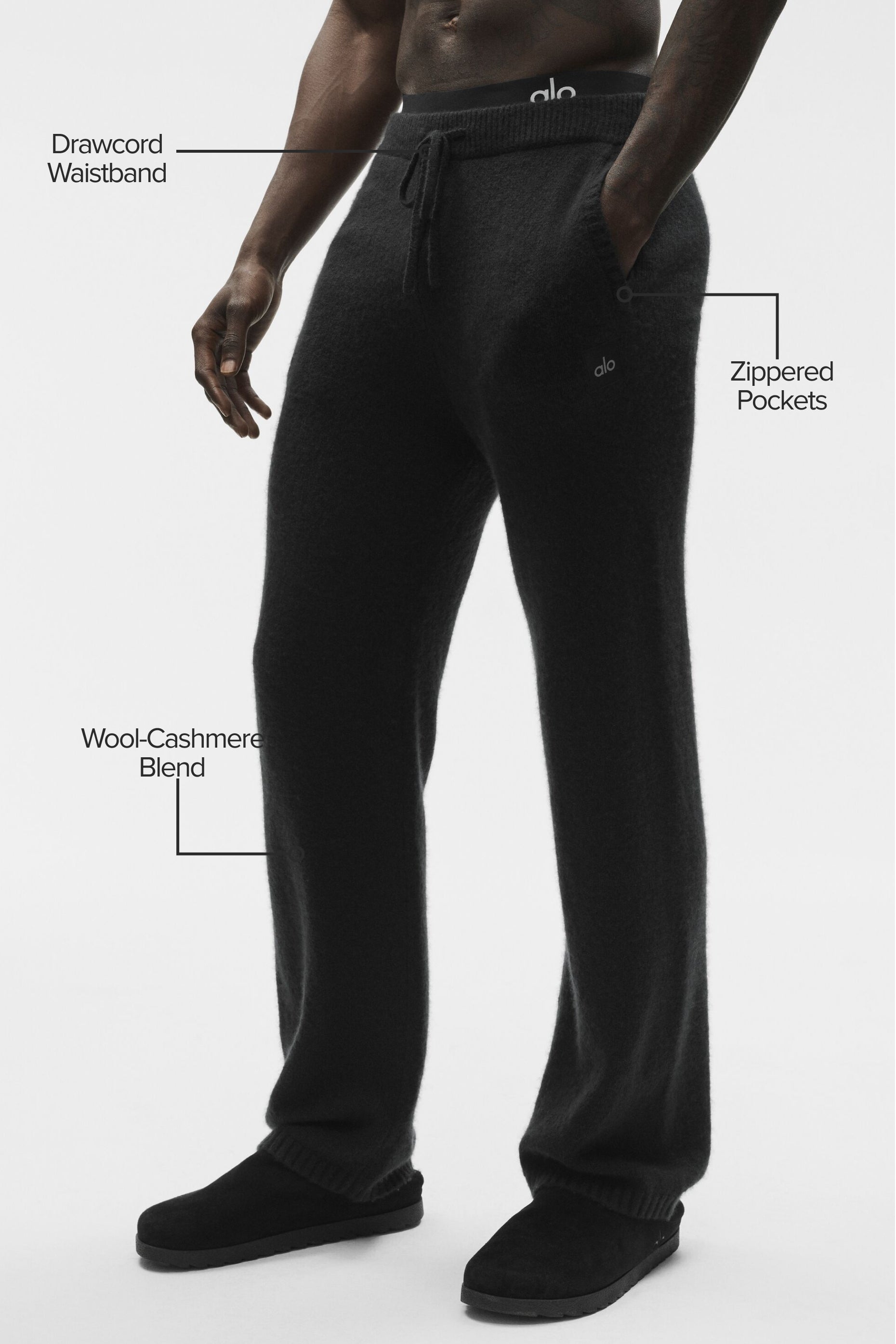 Wool Cashmere New Class Sweatpant - Black — photo 2