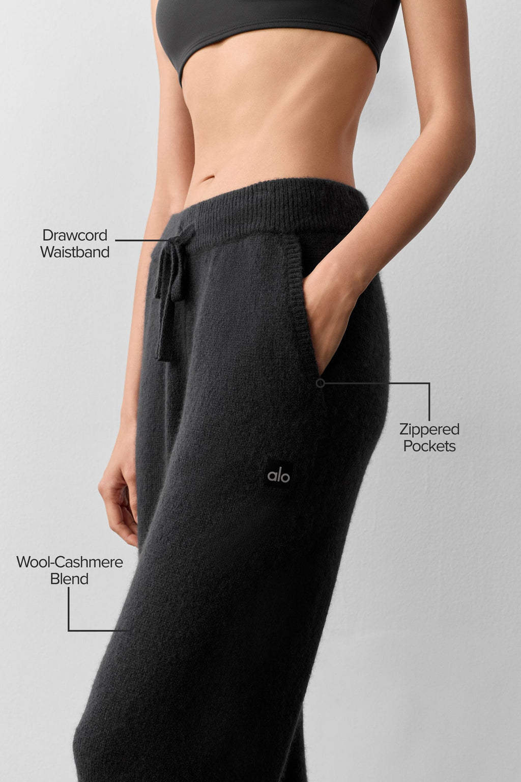 Wool Cashmere New Class Sweatpant - Black — photo 2