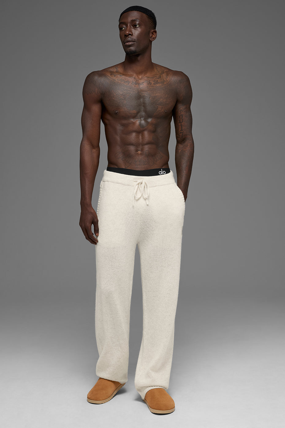 Wool Cashmere New Class Sweatpant - Bone Heather — photo 5
