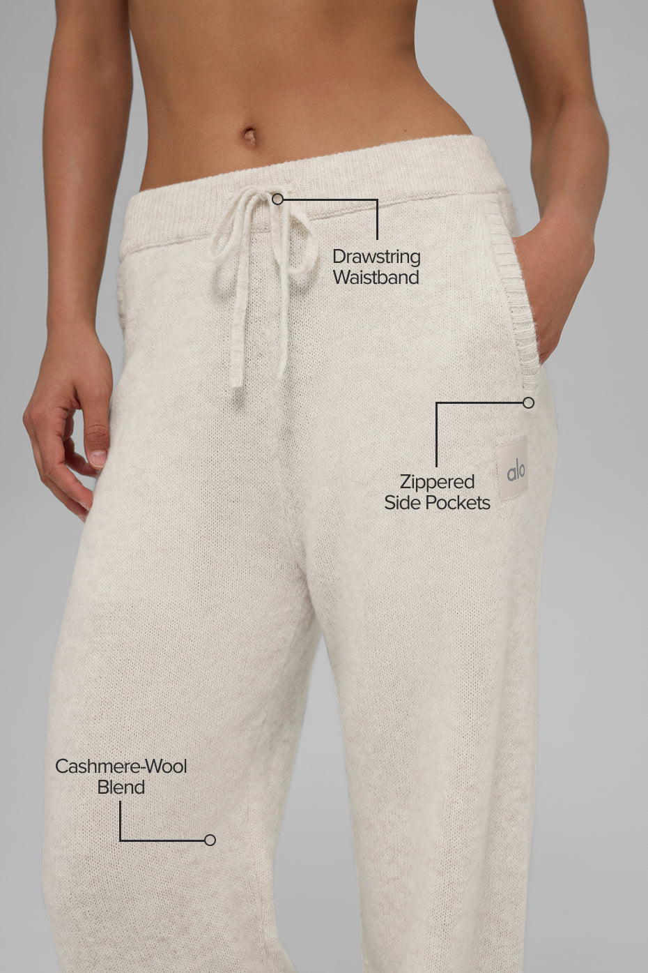Wool Cashmere New Class Sweatpant - Bone Heather — photo 2