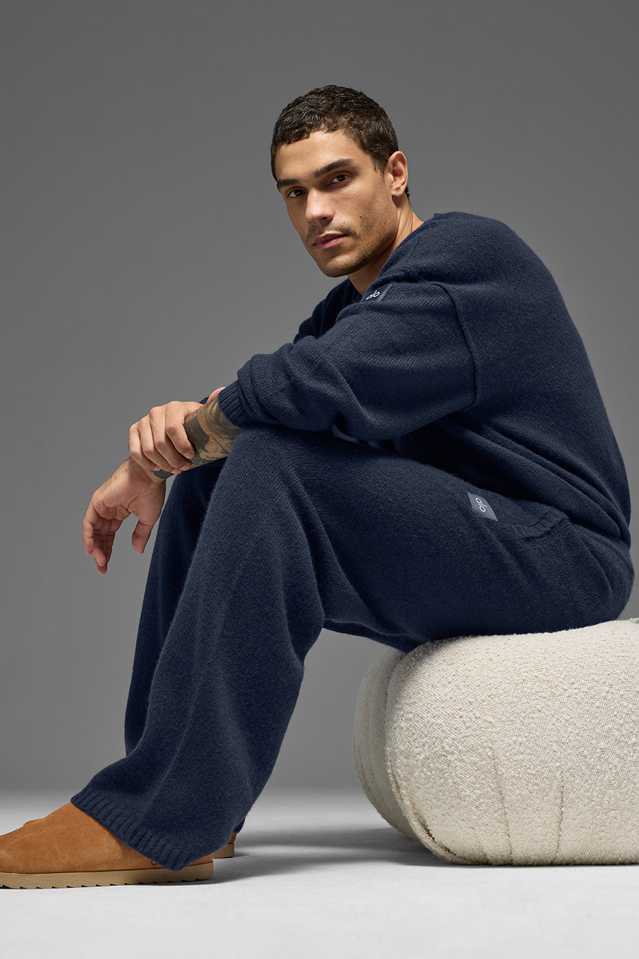 Wool Cashmere New Class Sweatpant - Navy — photo 4